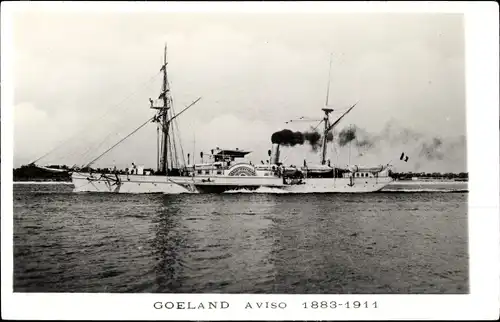 Foto Ak Französisches Kriegsschiff, Goeland, Aviso, 1883