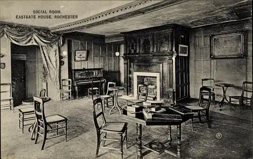 Ak Rochester Südostengland, Eastgate House, Gesellschaftsraum