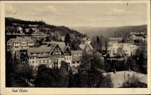 Ak Bad Elster im Vogtland, Heimdall, Villa Kaiserpark, Villa Albertpark, Fremdenhof, Wettiner Hof