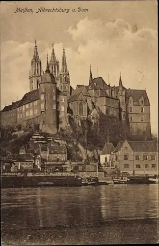 Ak Meißen an der Elbe, Albrechtsburg und  Dom