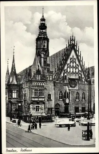 Ak Wrocław Breslau Schlesien, Rathaus