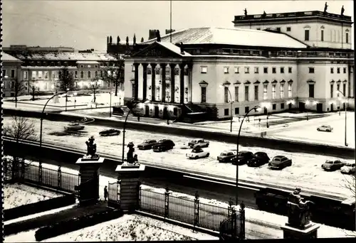 Ak Berlin Mitte, Deutsche Staatsoper, Unter den Linden, Winter