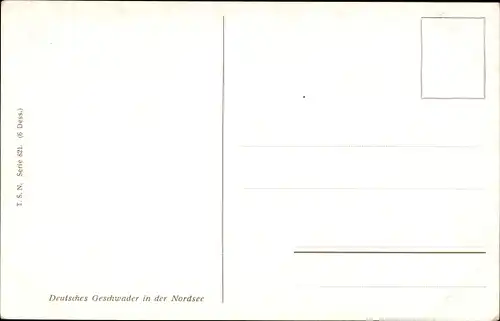 Künstler Ak Deutsches Geschwader in der Nordsee, Deutsche Kriegsschiffe