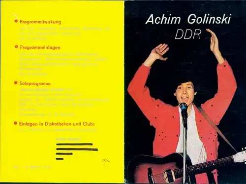 Klapp Ak Sänger Achim Golinski, Auftritt, Gitarre, Mikrofon, DDR