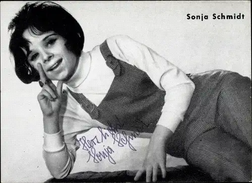 Ak Sängerin Sonja Schmidt, Portrait, Autogramm