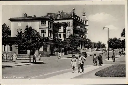 Ak Ostseebad Zinnowitz Usedom, Straßenpartie, Geschäft