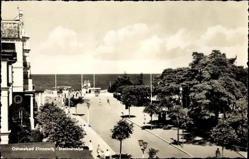 Ak Ostseebad Zinnowitz auf Usedom, Stalinstraße