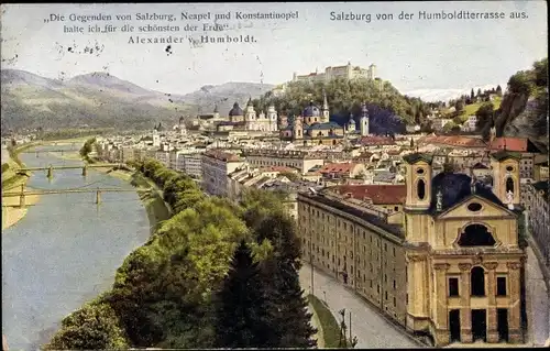 Ak Salzburg Stadt, Blick von der Humboldtterasse aus