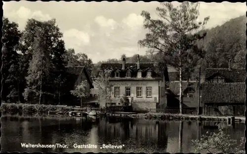 Ak Waltershausen in Thüringen, Gaststätte Bellevue