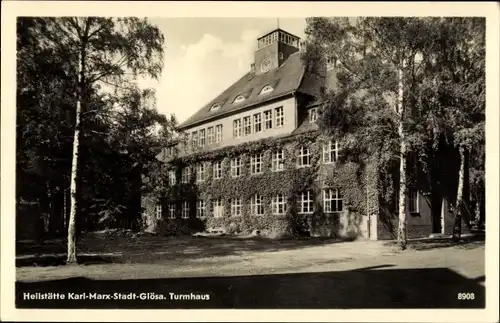 Ak Glösa Karl Marx Stadt Chemnitz in Sachsen, Heilstätte, Turmhaus