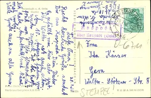 Ak Neustadt an der Orla, Marktplatz, Geschäfte