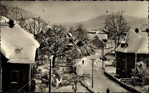 Ak Sosa Eibenstock im Erzgebirge, Riesenberger Straße, Winter