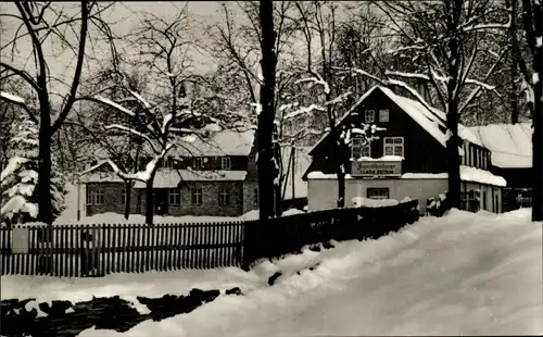 Ak Affalter Lößnitz im Erzgebirge Sachsen, Jugendherberge Clara Zetkin im Winter