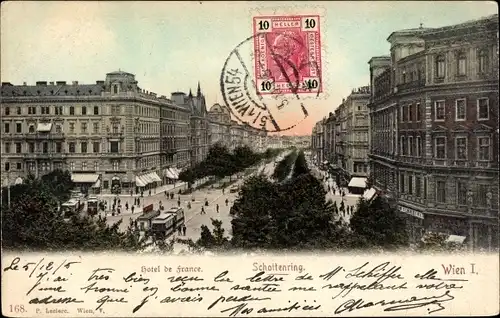 Ak Wien 1 Innere Stadt, Hotel de France, Schottenring