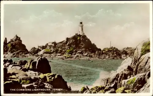 Ak St. Brelade Kanalinsel Jersey, La Corbiere Leuchtturm
