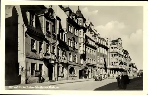 Ak Mittweida in Sachsen, Rochlitzer Straße, Rathaus