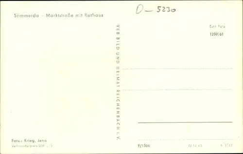 Ak Sömmerda Thüringen, Marktstraße mit Rathaus