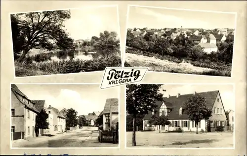 Ak Pölzig in Thüringen, Gasthof, Straße, Panorama