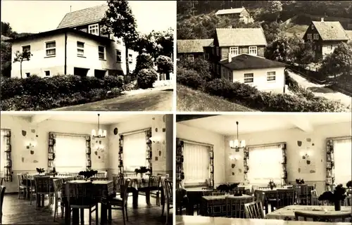 Ak Gießübel Schleusegrund Thüringer Wald, Gasthaus Waldfrieden, Gesamtansicht, Blick in Gasträume