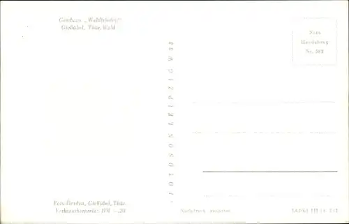 Ak Gießübel Schleusegrund Thüringer Wald, Gasthaus Waldfrieden, Gesamtansicht, Blick in Gasträume