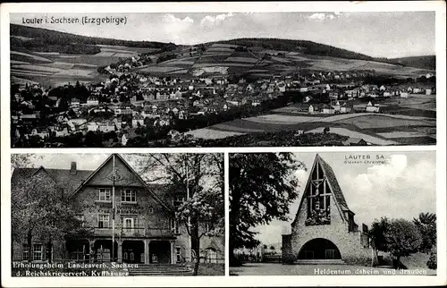 Ak Lauter Bernsbach im Erzgebirge Sachsen, Glocken Ehrenmal, Erholungsheim