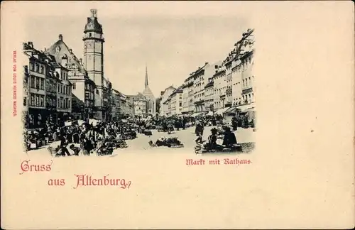 Ak Altenburg in Thüringen, Markt mit Rathaus