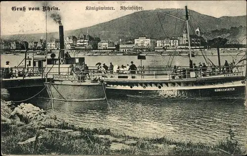 Ak Königswinter am Rhein, Rheinfähre