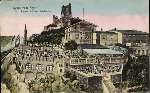 Ak Königswinter am Rhein, Plateau auf dem Drachenfels