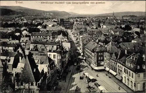 Ak Trier an der Mosel, Nördlicher Stadtteil v. Gangolphturm aus gesehen