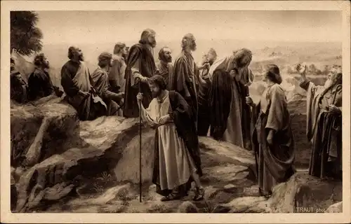 Ak Passionsspiele Oberammergau 1922, Theaterszene, Nr. 52, Gang nach Jerusalem