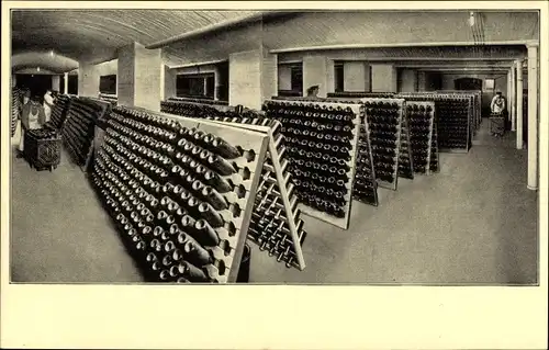 Ak Freyburg an der Unstrut, Kloß und Foerster, Sektkellerei, Rüttelkeller, Flaschen