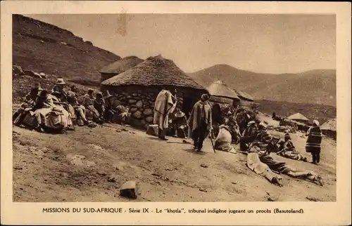 Ak Basutoland Lesotho, Missions du Sud-Afrique, Missionaires o. de Marie immaculee, Khotla, tribunal