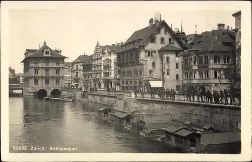 Ak Zürich Stadt Schweiz, Rathausquai