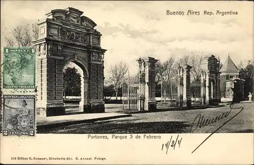 Ak Buenos Aires Argentinien, Portones, Parque 3 de Febrero