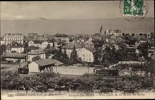 Ak Thonon les Bains Haute Savoie, Blick auf den Place de Crête