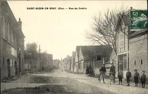 Ak Saint-Aubin-en-Bray Oise, Rue du Centre