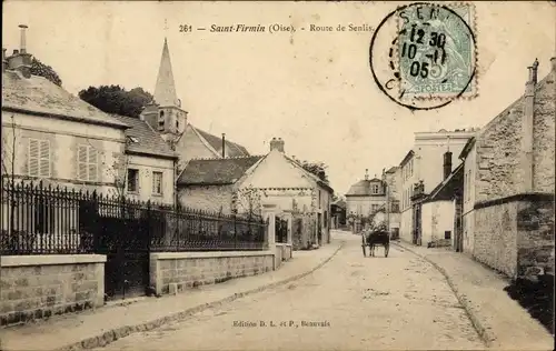 Ak Saint Firmin Oise, Route de Senlis