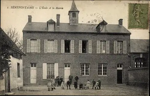 Ak Sénéfontaine Oise, L'Ecole et la Mairie