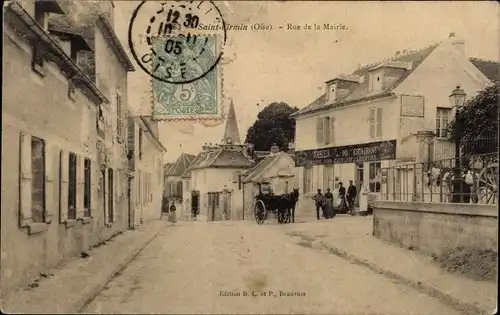 Ak Saint Firmin Oise, Rue de la Mairie