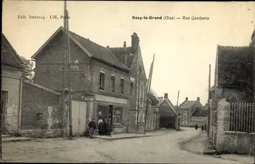 Ak Sacy le Grand Oise, Rue Gambetta