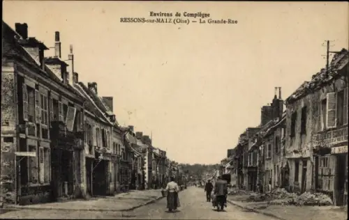Ak Ressons sur Matz Oise, Grande Rue