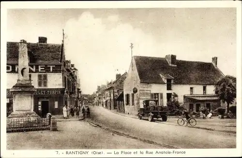 Ak Rantigny-Oise, Place und Rue Anatole Frankreich