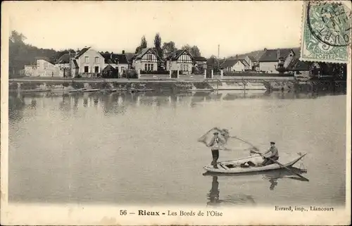 Ak Rieux Oise, Die Ufer der Oise