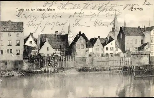 Ak Hansestadt Bremen, Partie an der kleinen Weser