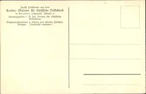 Ak Dresden, Landes-Museum für Sächsische Volkskunst, Wendisches Wöchnerinnenbett