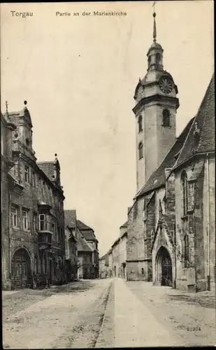 Ak Torgau an der Elbe, Partie an der Marienkirche