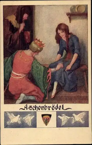 Künstler Ak Aschenbrödel, Aschenputtel, Deutscher Schulverein Nr 564