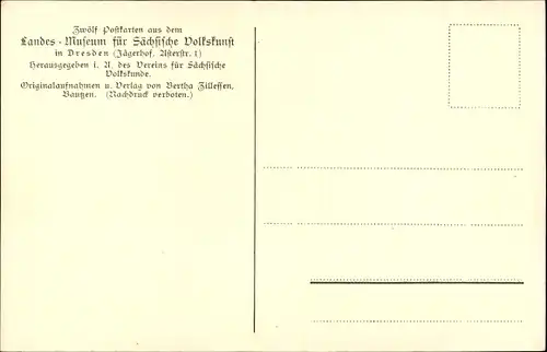 Ak Dresden, Landes-Museum für Sächsische Volkskunst, Erzgebirgsraum