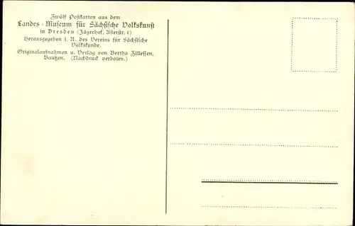 Ak Dresden, Landes-Museum für Sächsische Volkskunst, Lausitzer Weberstube