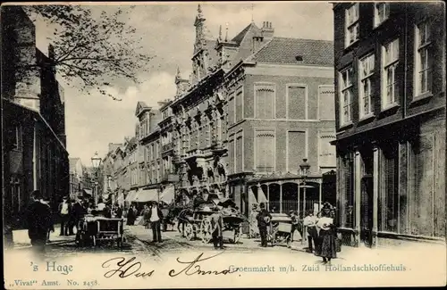 Ak Den Haag Südholland Niederlande, Groenmarkt, Zuid Hollandschkoffiehuis